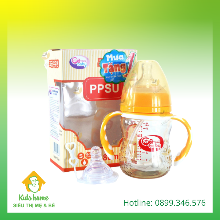 Bình sữa gb baby ppsu có tay cầm