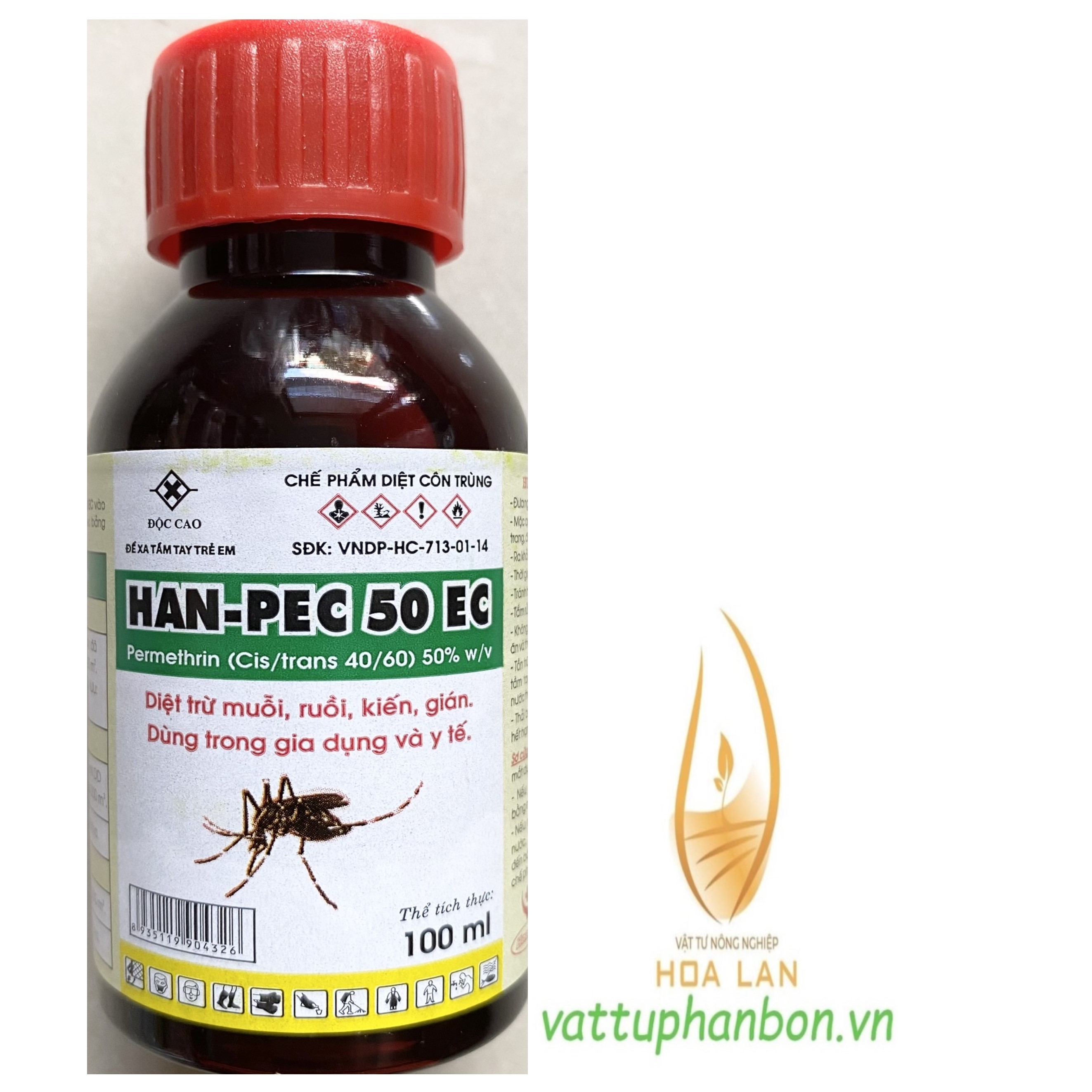 Han-pec 50ec diệt ruồi, muỗi, kiến, gián - #064b# 100ml