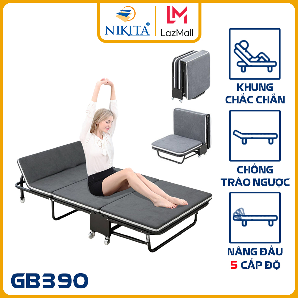 Giường gấp gọn ba khúc NIKITA GB90 - Hàng Chính Hãng