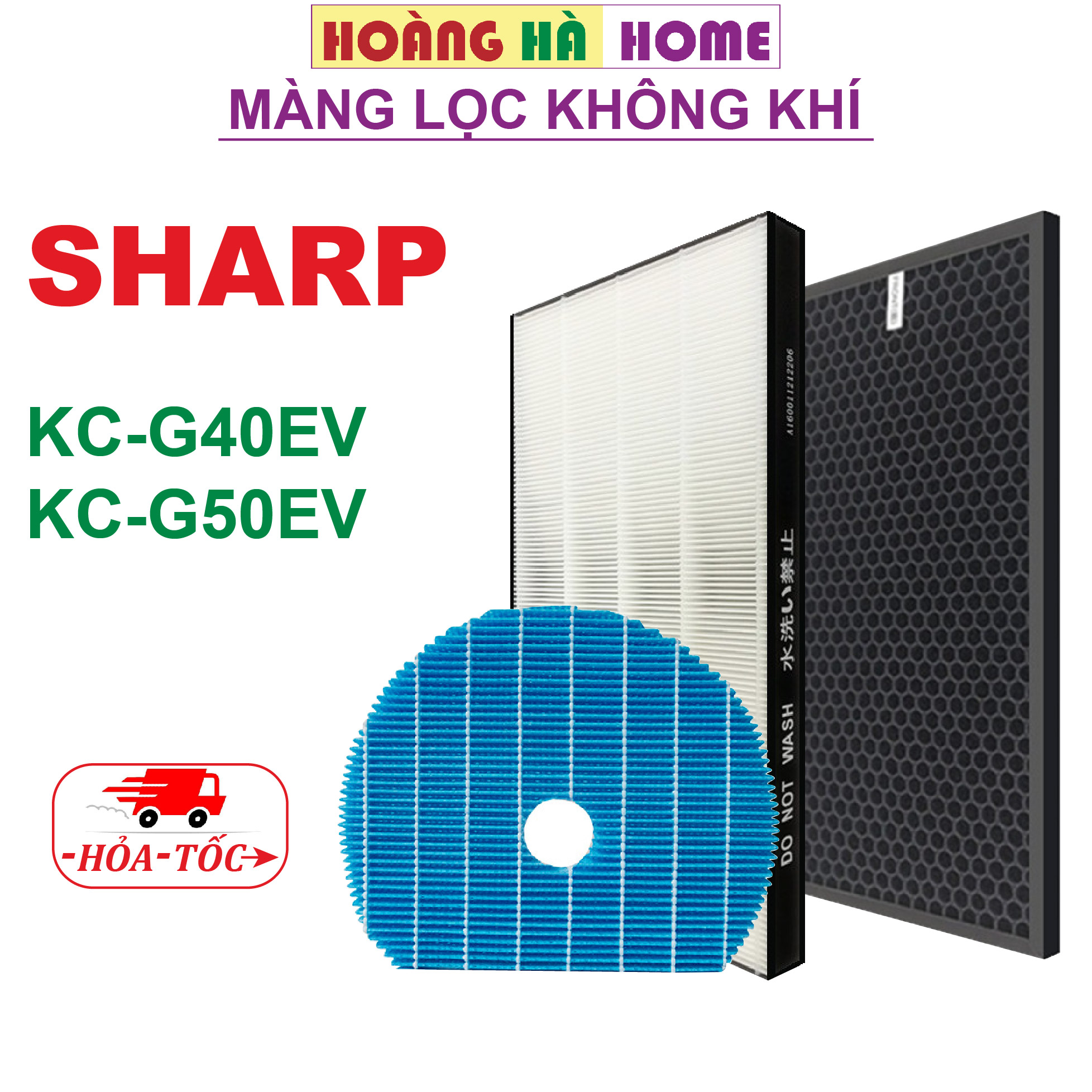 Màng lọc không khí sharp KC-G40EV KC-G50EV, Màng lọc hepa sharp màng lọc bù ẩm sharp màng lọc than hoạt tính sharp