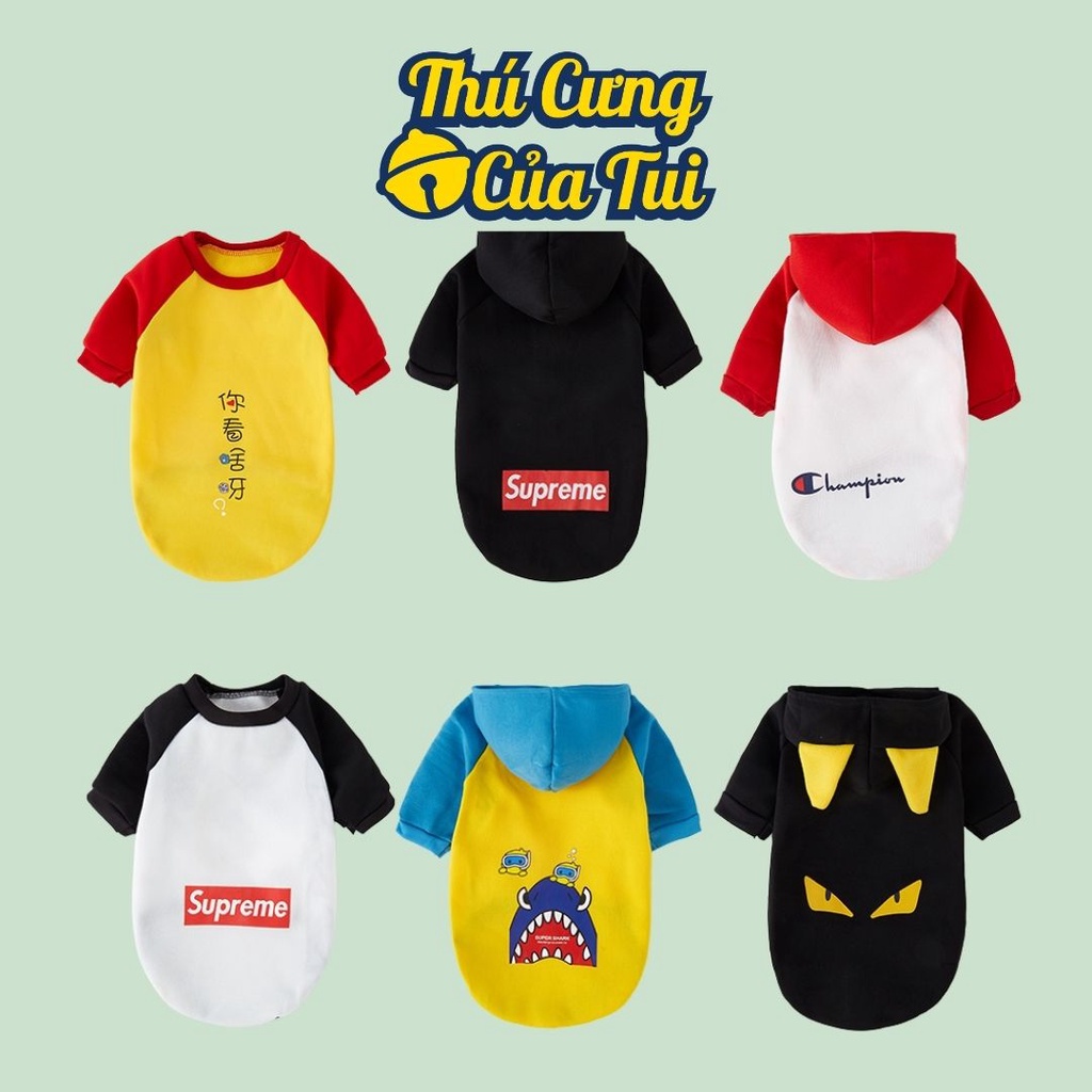 Quần áo cho thú cưng chó mèo dạng thun hoodie - thú cưng của tui