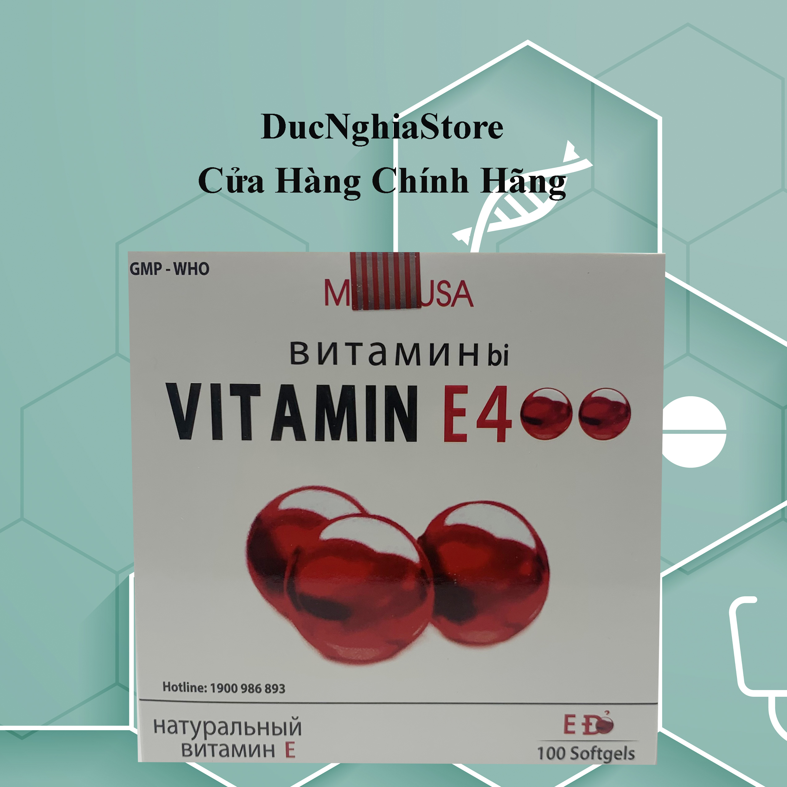 Viên uống đẹp da vitamin e400 e đỏ 4000mcg, aloe vera 500mg - hộp 100 viên