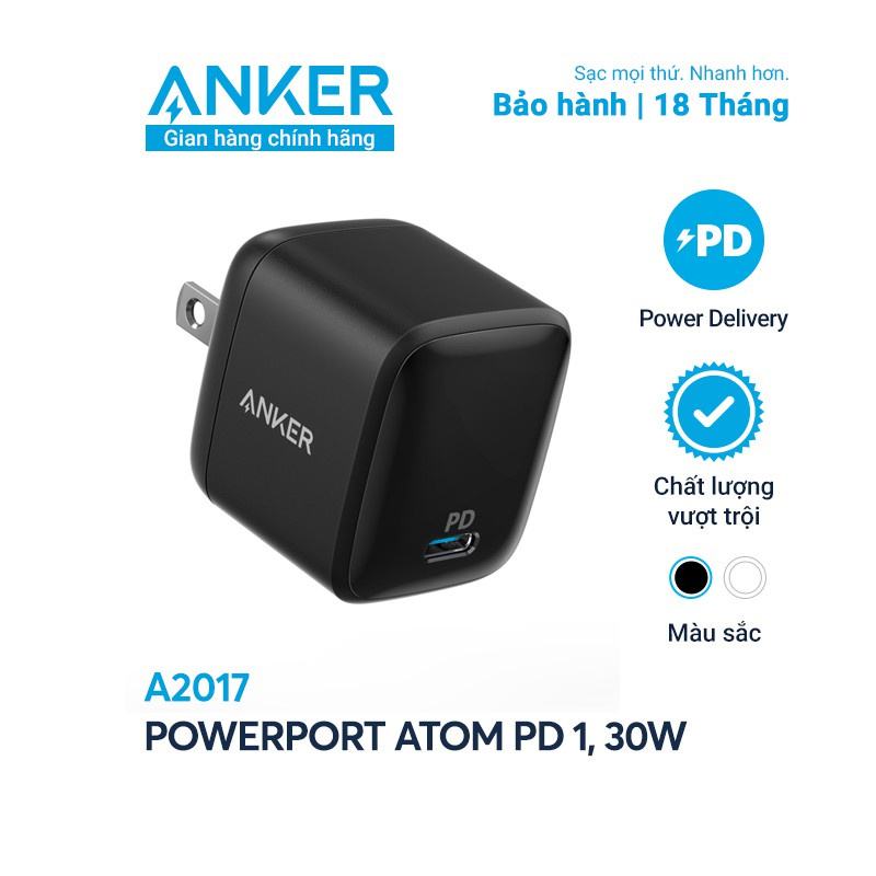 [Anker Việt Nam] Củ sạc Anker PowerPort Atom PD 1, 30w - A2017