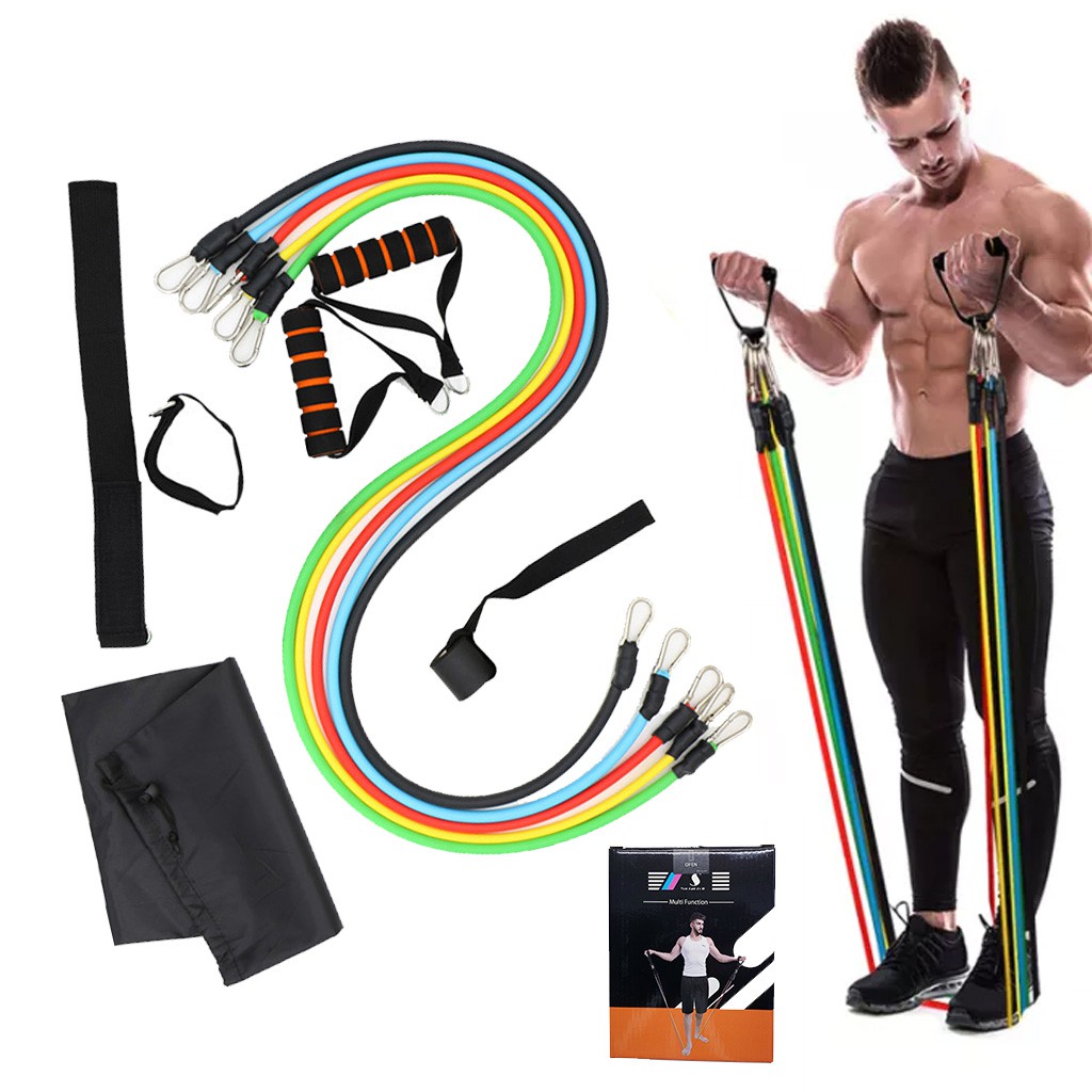 Dây Đàn Hồi Tập Gym+ Tặng Kèm 1 Bộ Dây Tập Thể Lực 5 Màu - Bộ 11 chi tiết Dây Kéo Tập Thể Dục, Dây Cao Su Tập Gym, Dây Đàn Hồi Tập Thể Hình, Dây Đàn Hồi Tập Gym, Bộ Dây Tập Thể Lực 11 Món.
