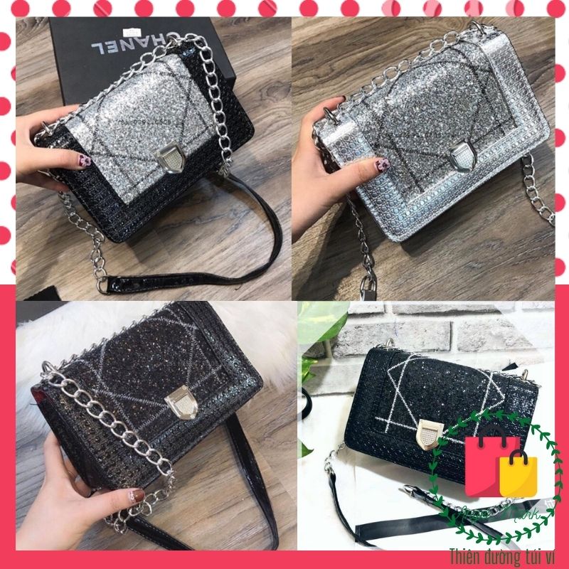 Túi đeo chéo nữ ️freeship️ túi đeo vai nhũ dra siêu đẹp sp 33