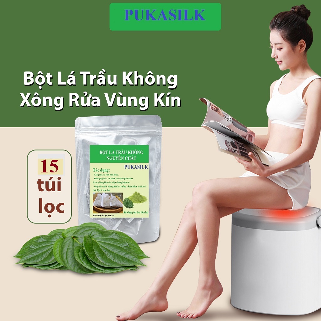 Bột lá trầu không nguyên chất PUKASILK dạng túi lọc