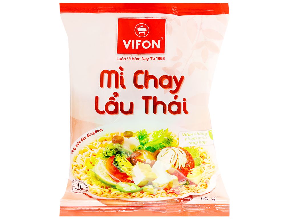 Thùng 30 gói mì chay Vifon lẩu thái 65g