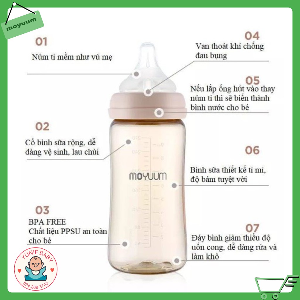 Bình sữa Moyuum 170ml - 270ml cho bé