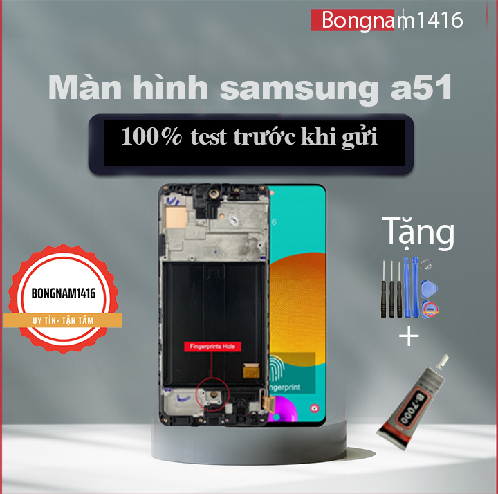 Màn hình samsung a51 oeld liền khung tặng kèm keo dán và bộ sửa