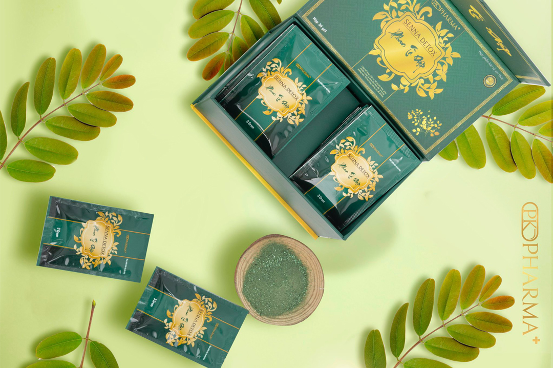 Thải độc đường ruột-phan tả diệp senna detox pk pharma hộp 30 gói/3g