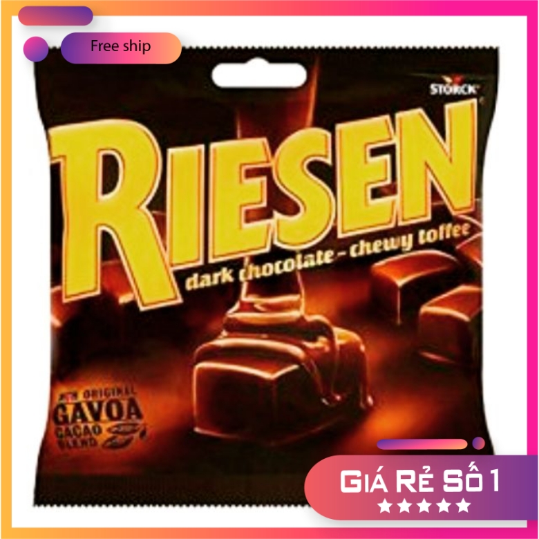 kẹo sô cô la đen nhân mềm chewy toffee hiệu Riesen