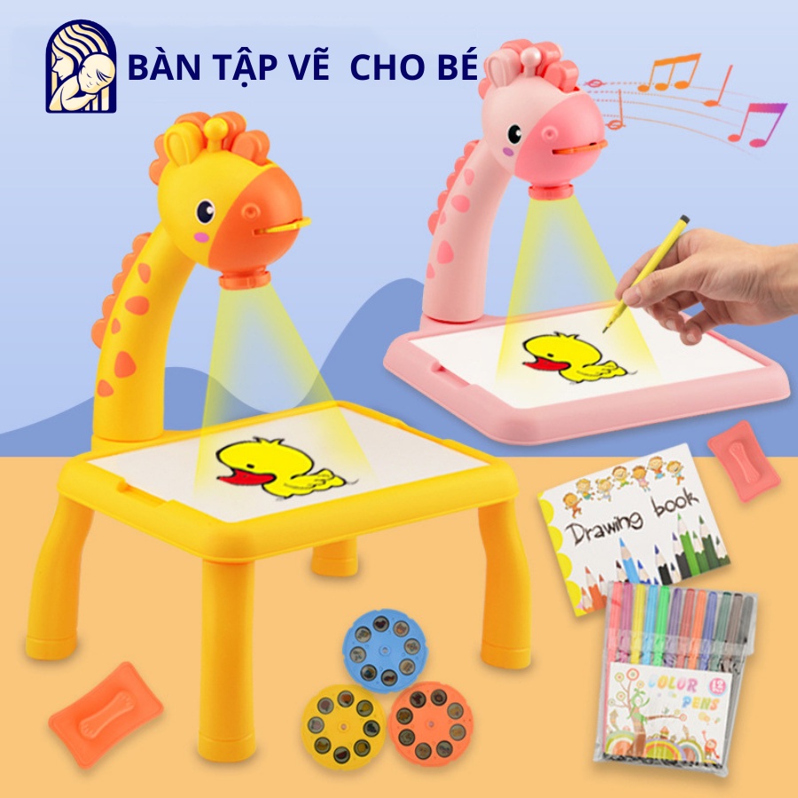 Bàn tập vẽ thông minh kèm máy chiếu hình ảnh hỗ trợ bé tập vẽ, Bàn chiếu vẽ tranh cho bé phát triển kỹ năng hội họa