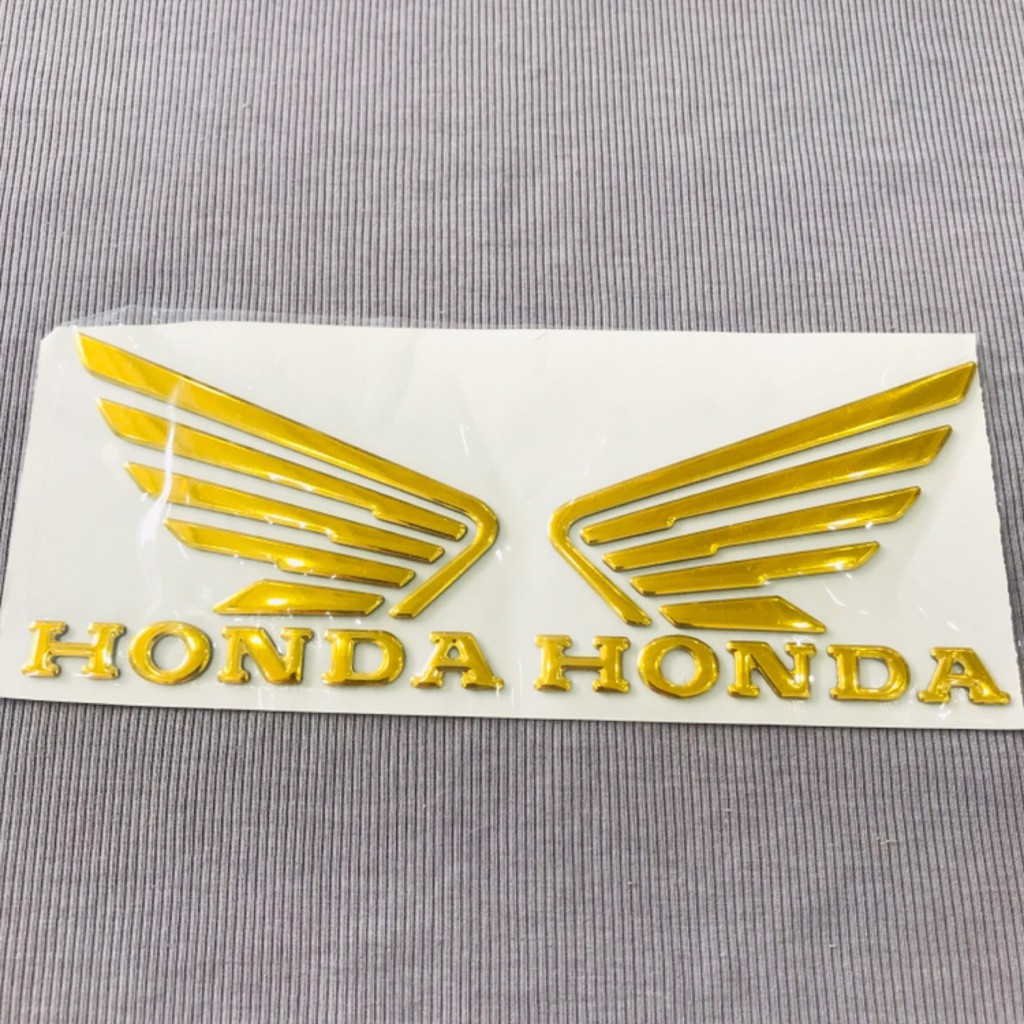 Tem 1 Cặp 2 Cái cánh chim Honda 3 lớp (có lớp bảo vệ bên ngoài) màu vàng