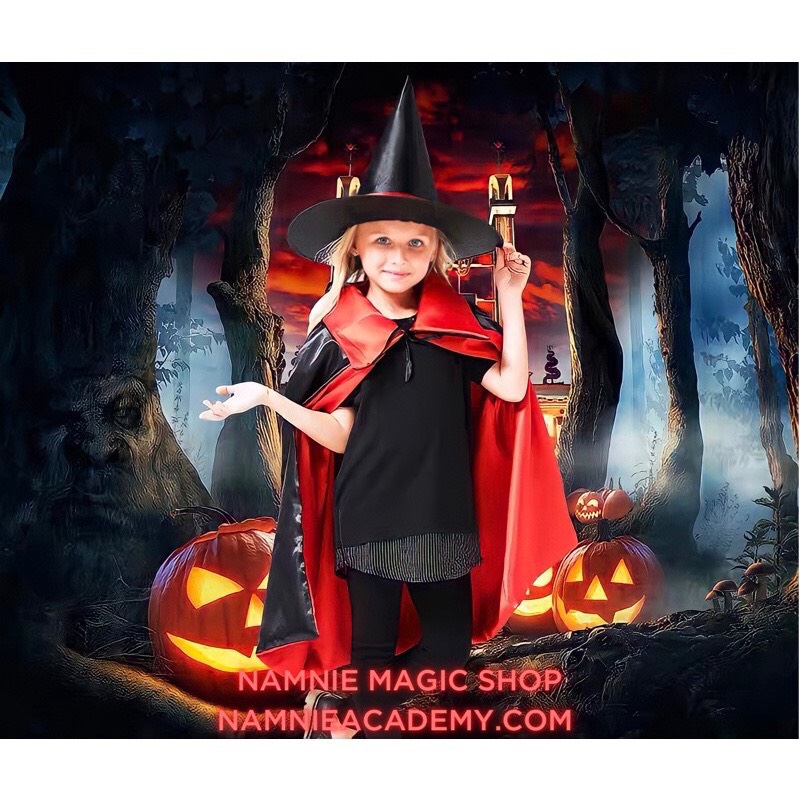 Set Áo Choàng và Mũ Phù Thuỷ Hóa Trang Halloween