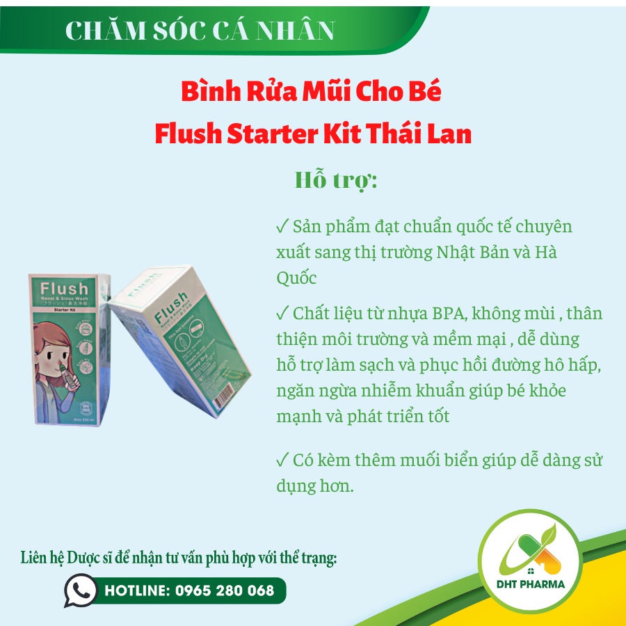 Bình rửa mũi Flush Starter Kit Thái Lan cho bé.