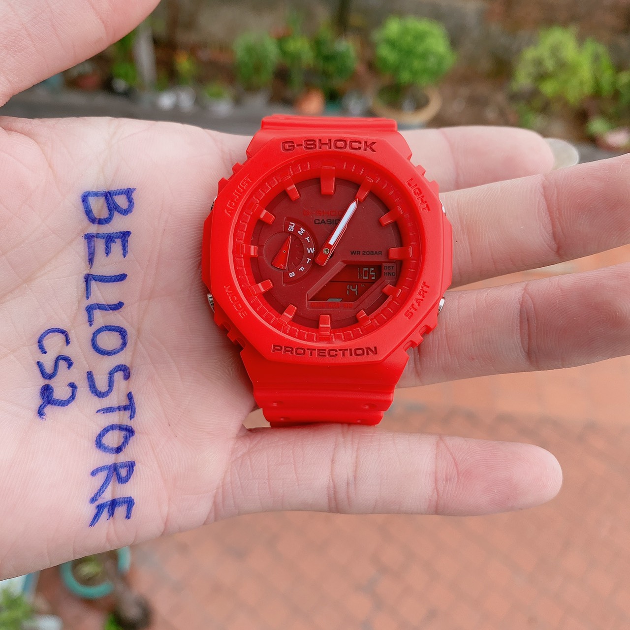 Đồng hồ thể thao G-Shock GA-2100 Nam Nữ H-Set kim số tự đông,Gshock GA2100 Chống nước 200m Màu Đỏ