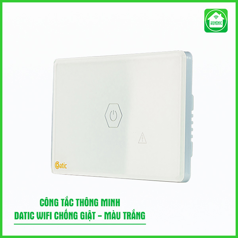 Công tắc thông minh chống giật Hunonic Datic màu trắng, công tắc chống giật thông minh cho BÌnh nóng lạnh