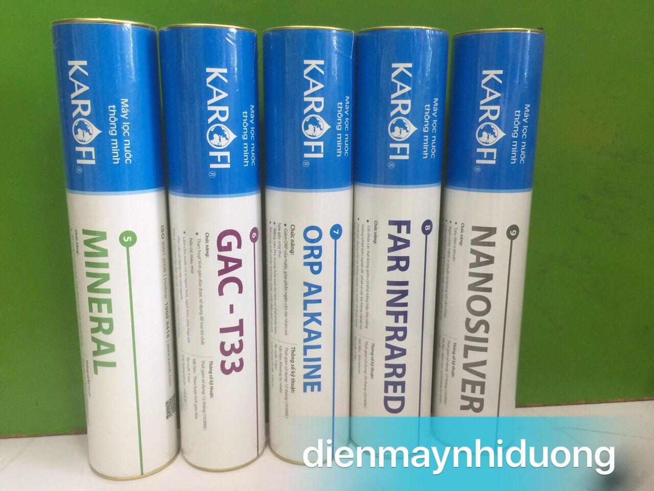 Combo bộ lõi lọc karofi 56789 - combo 5 lõi lọc karofi chính hãng (tặng bộ càng cút đi kèm)