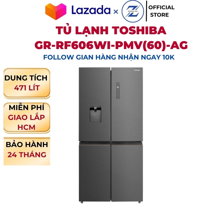 Tủ lạnh Multidoor Inverter Toshiba 471L GR-RF606WI-PMV(60)-AG - Bảo hành 24 tháng