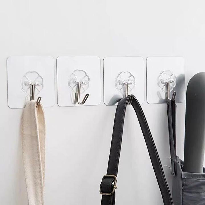Combo bộ 20 cái Móc treo dán tường đa năng chịu lực siêu chắc siêu bền dính chịu lực tốt treo ba lo túi xách đồ dùng gia đình đồ dùng học tập 6cm * 6cm