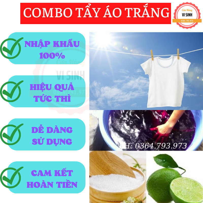 Tẩy mốc Quần áo, Tẩy trắng Quần áo