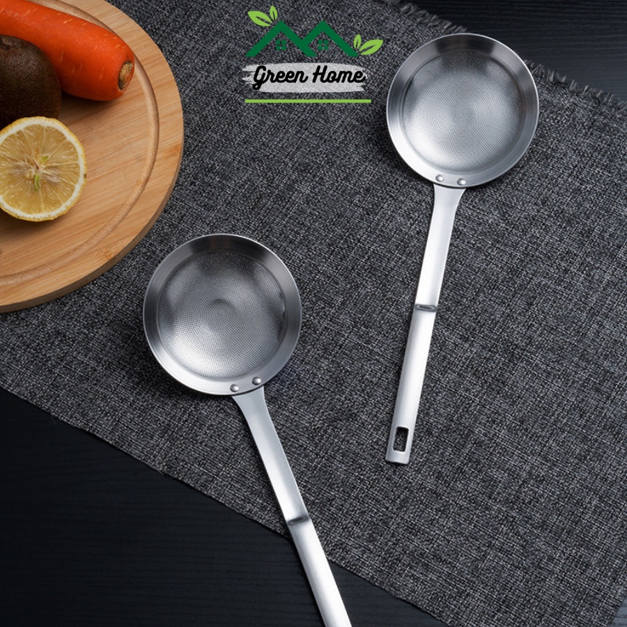 Muôi lọc dầu tách mỡ INOX 304 muôi hớt bọt váng mỡ cao cấp tay cầm dài tiện ích cao cấp chuyên dụng nhà bếp