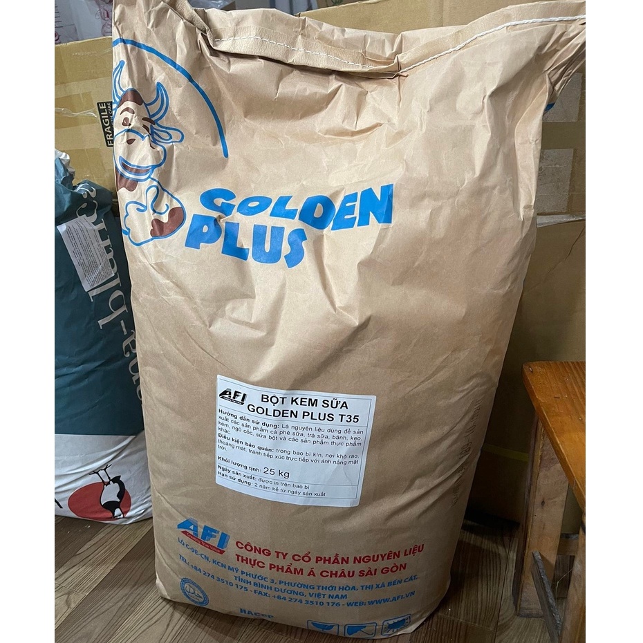 Bột sữa/bột béo golden plus t35 gói 1kg chiết lẻ bao 25kg-bột sữa giữ vị trà & không tốn kém