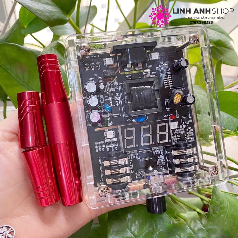 Bộ Máy PEN 5.0 2 Đầu Fantalips Mini cao cấp Phun Xăm (Tặng 5 Kim Pen)
