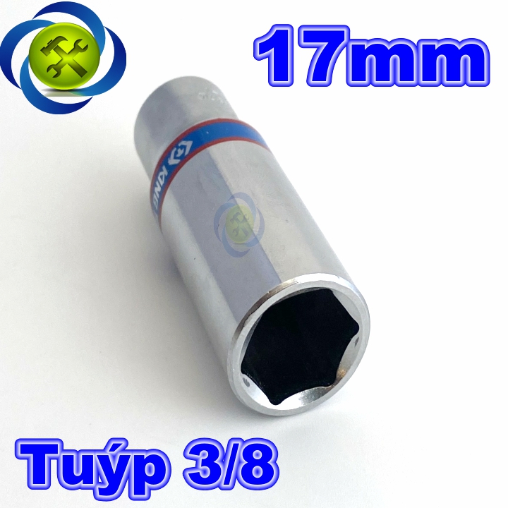 Tuýp 3/8 inch 17mm 6 cạnh màu trắng loại dài kingtony 323517m