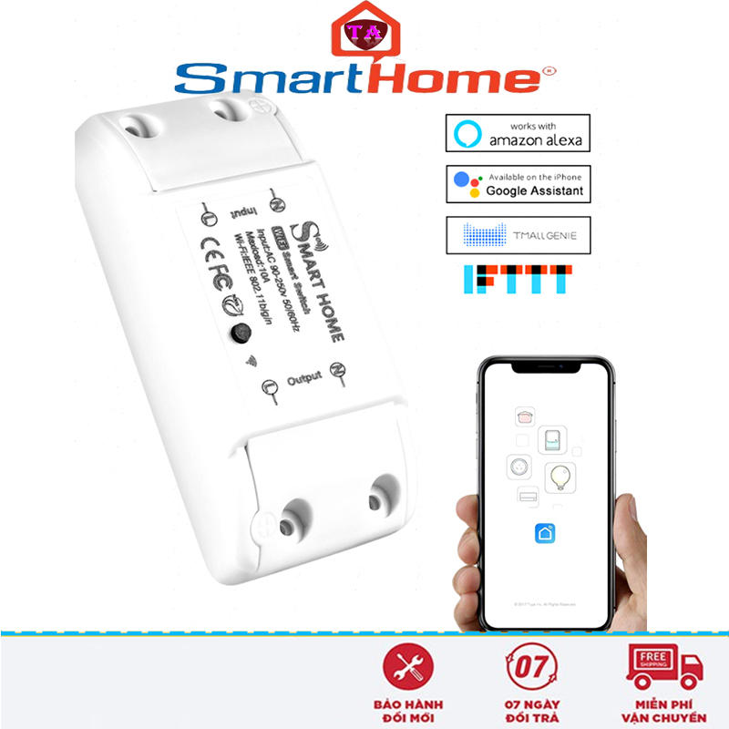 Tuya Basic - Công Tắc Wifi Điều Khiển Từ Xa Tuya Smarthome, Bật tắt đèn qua điện thoại