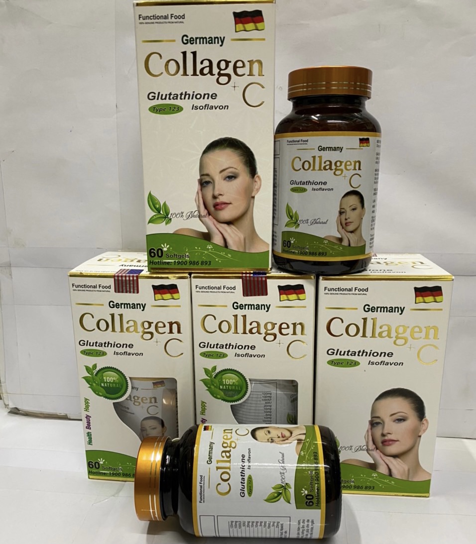 Viên uống đẹp da Collagen +C giảm thâm nám tàn nhang ngừa nếp nhăn chống lão hóa - Hộp 60 viên Chính hãng