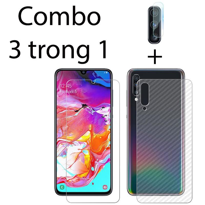 [HCM]Combo cường lực dẻo Samsung A70 2 decal mặt sau và 6 miếng dán camera