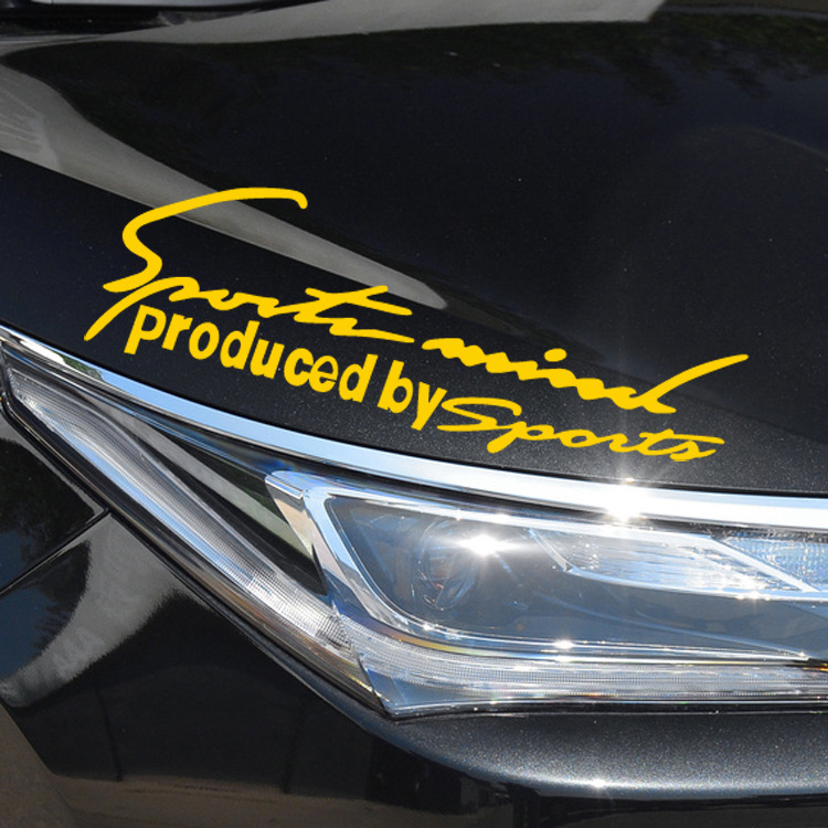 Tem Dán Sport Mind Lên Nắp Capo Màu Vàng Cá Tính