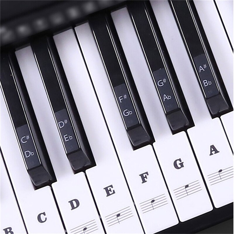 Sticker Dán Nốt Piano 52 Phím Đen Trắng, Miếng Dán Decal Cho Keyboard Và Piano Chất Lượng Musical Web