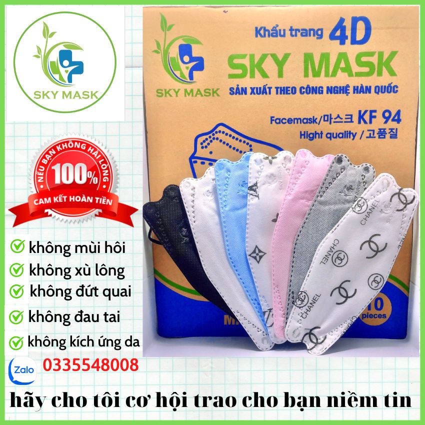 SET 150 CÁI Khẩu trang kf94 Sky Mask 4 lớp kháng khuẩn chất lượng cao
