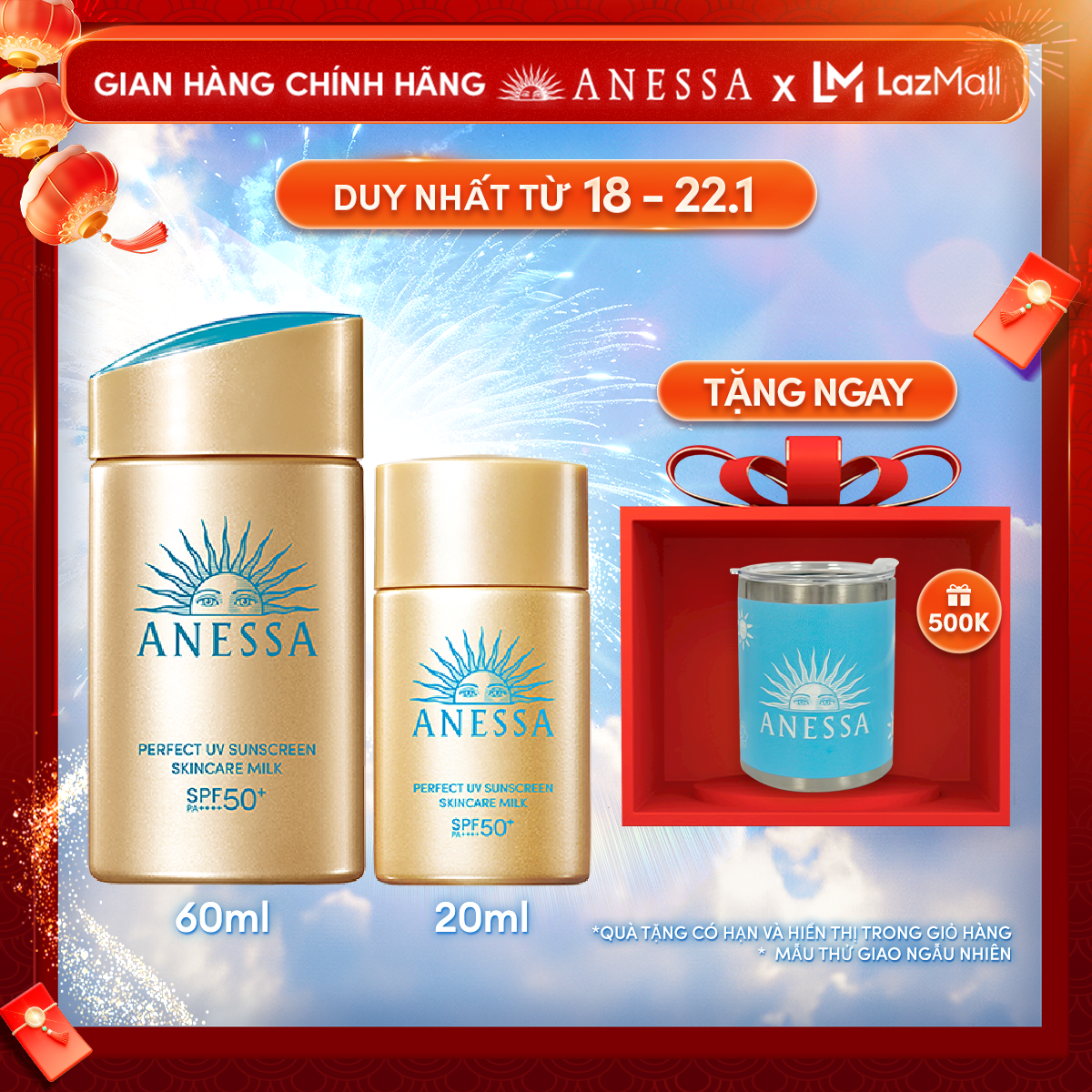 Bộ Đôi Chống nắng kiềm dầu khô thoáng hoàn hảo siêu tiết kiệm Anessa Perfect UV Sunscreen Skincare M