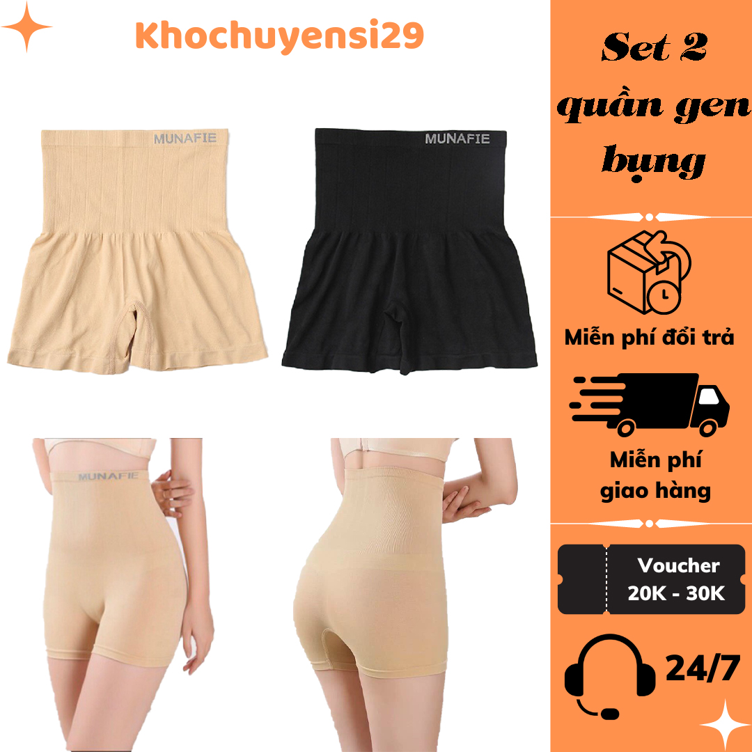 Set 2 quần lót gen bụng nịt bụng cạp cao eo thon định hình vóc dáng