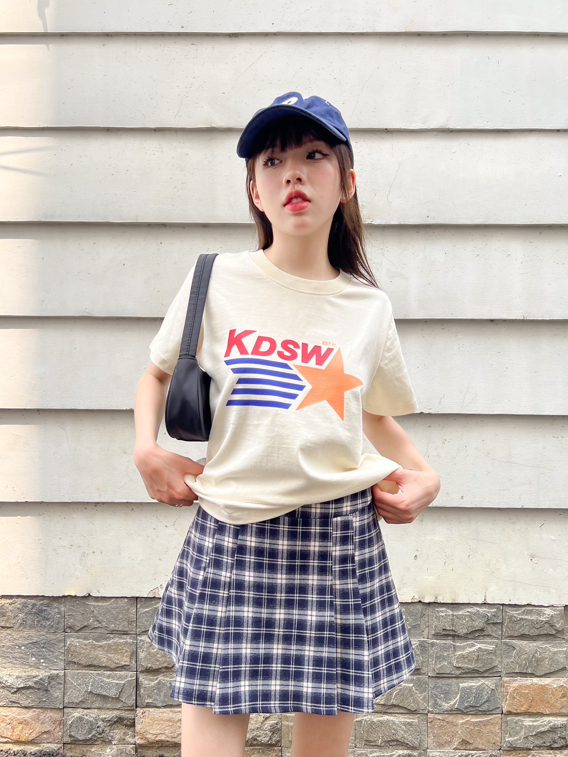 Kido áo thun tay ngắn cổ tròn flag tee