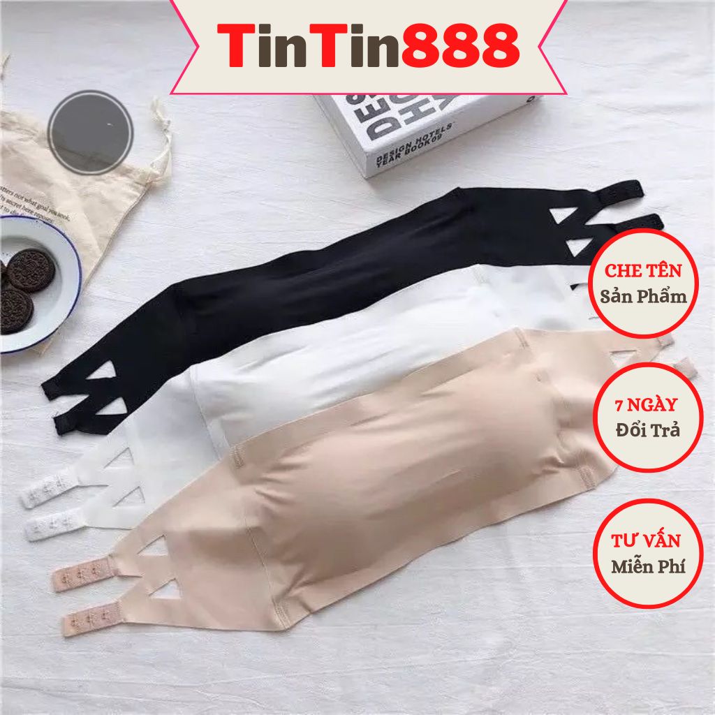 Áo Bra Su Ngang mút mỏng có thể tháo rời cài sau co dãn mát mịn ôm ngực - Áo lót su quây không dây trơn không lộ viền mút mỏng không gọng mềm  - TinTin888