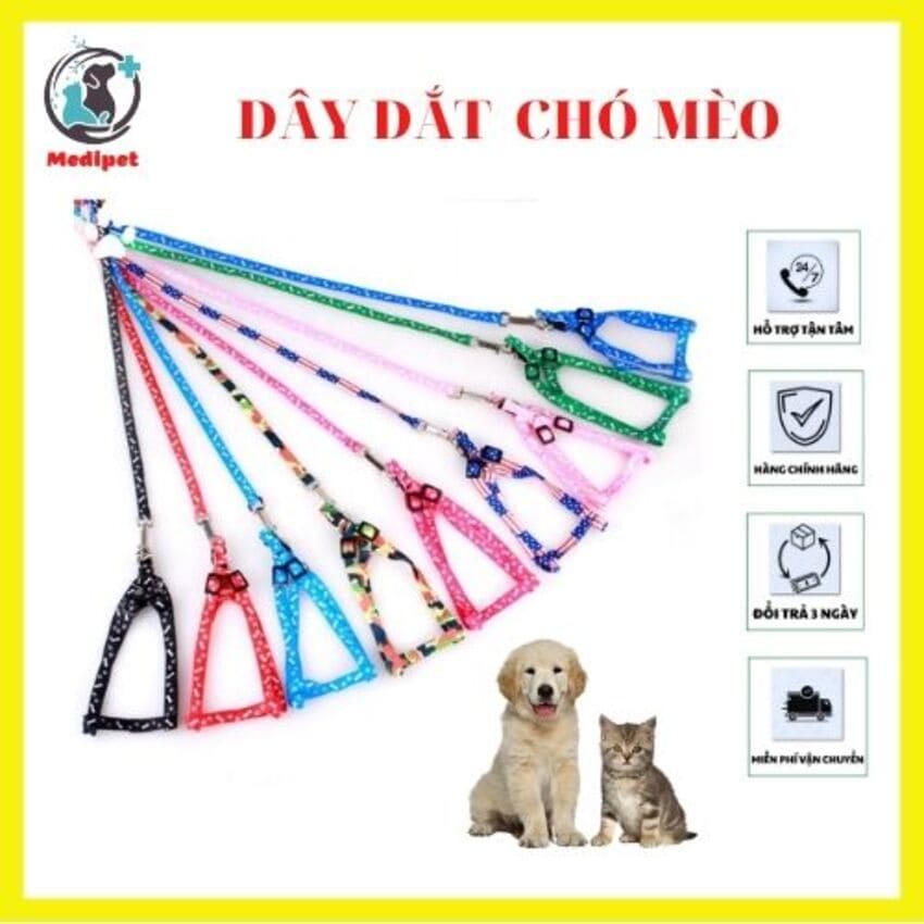 Dây dắt chó mèo bản mỏng dây yếm xích chó mèo nhỏ dắt thú cưng đi dạo