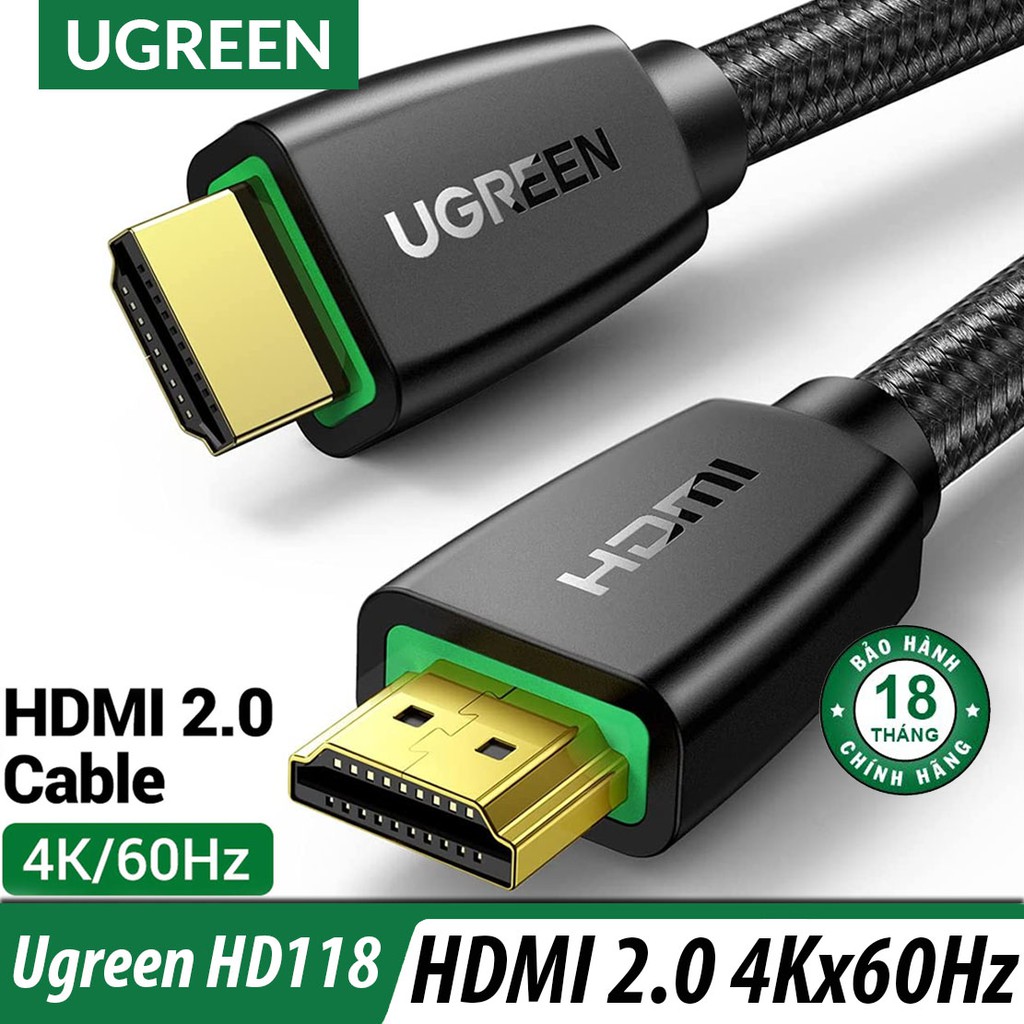 Cáp hdmi 2.0 dài 2m hỗ trợ full hd 4kx2k ugreen 40410 cao cấp
