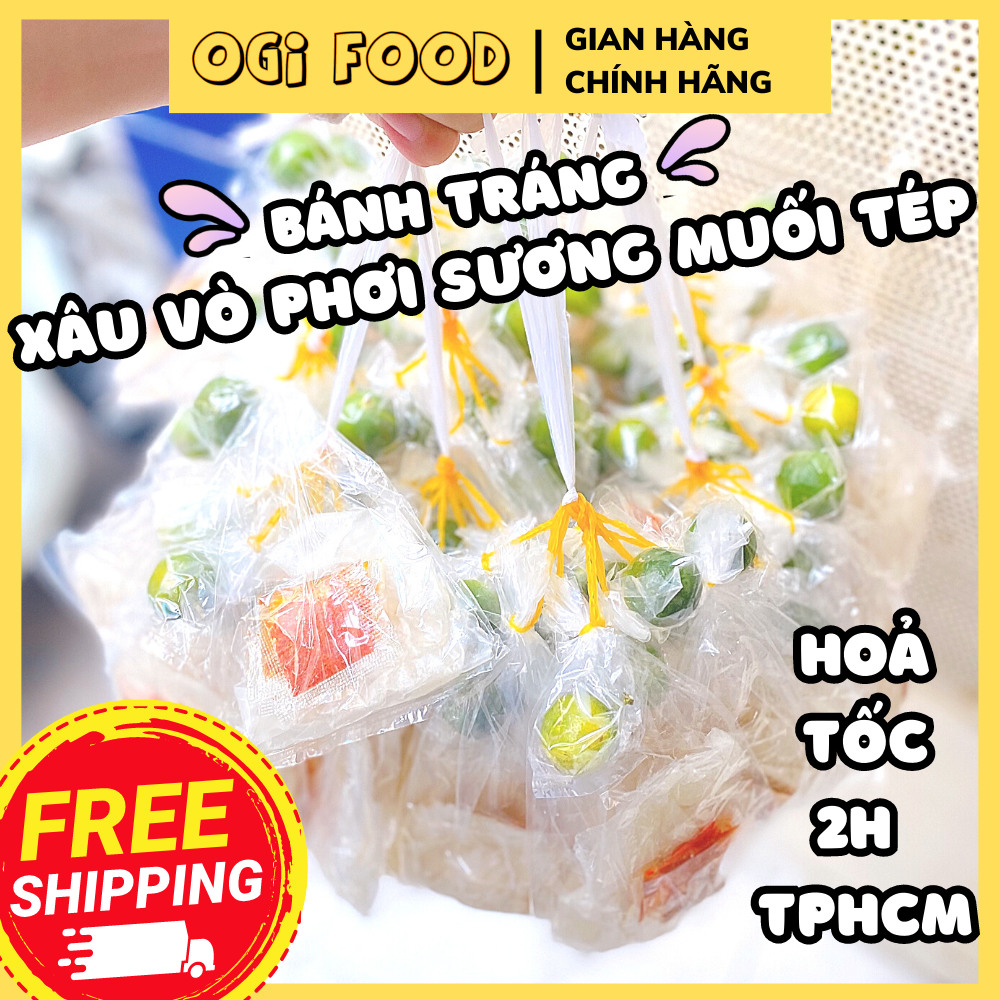 Combo 10 Bịch Bánh tráng xâu vò phơi sương sate muối nhuyễn tôm xay - Ăn Vặt OGI FOOD