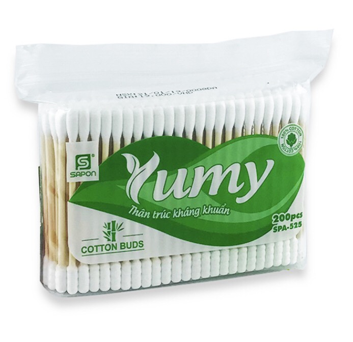 Tăm bông yumy thân trúc kháng khuẩn - gói 100 chiếc