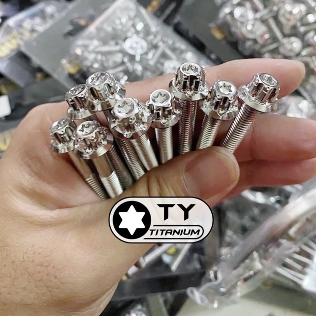 Bộ ốc lốc máy salaya inox 304 sáng bóng gắn xe wave rs 14 con
