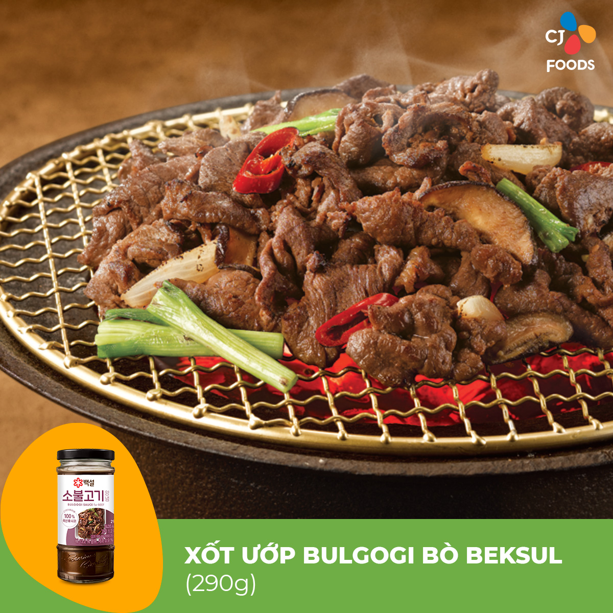 Xốt ướp bulgogi CJ Beksul 290g (Vị heo/ vị bò/ sườn heo) - Nhập khẩu từ Hàn Quốc