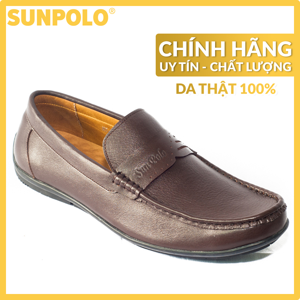 Giày Lười Nam Da Bò SUNPOLO SUMU2511 (Đen, Nâu)