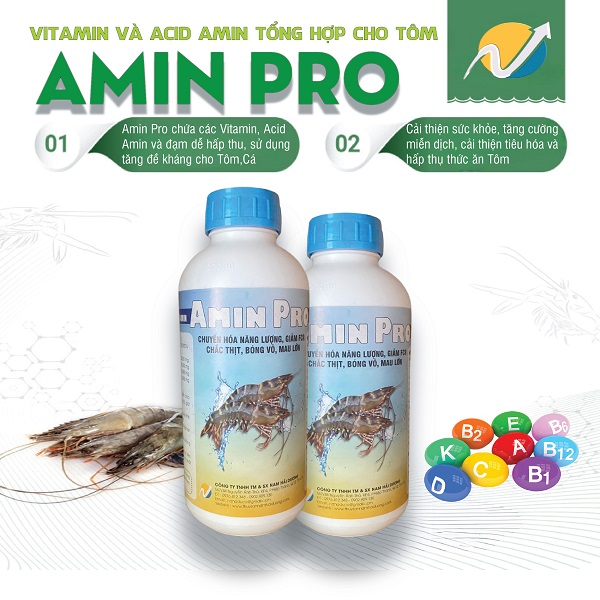 Acid béo và vitamin tổng hợp cho tôm cá amin pro - 2 chai 1lit
