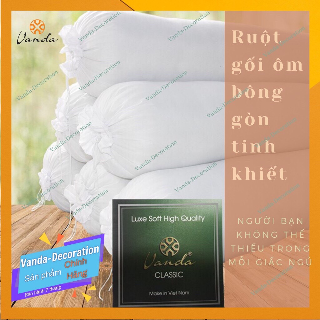 Ruột gối ôm bông gòn tinh khiết Vanda mẫu trắng trơn