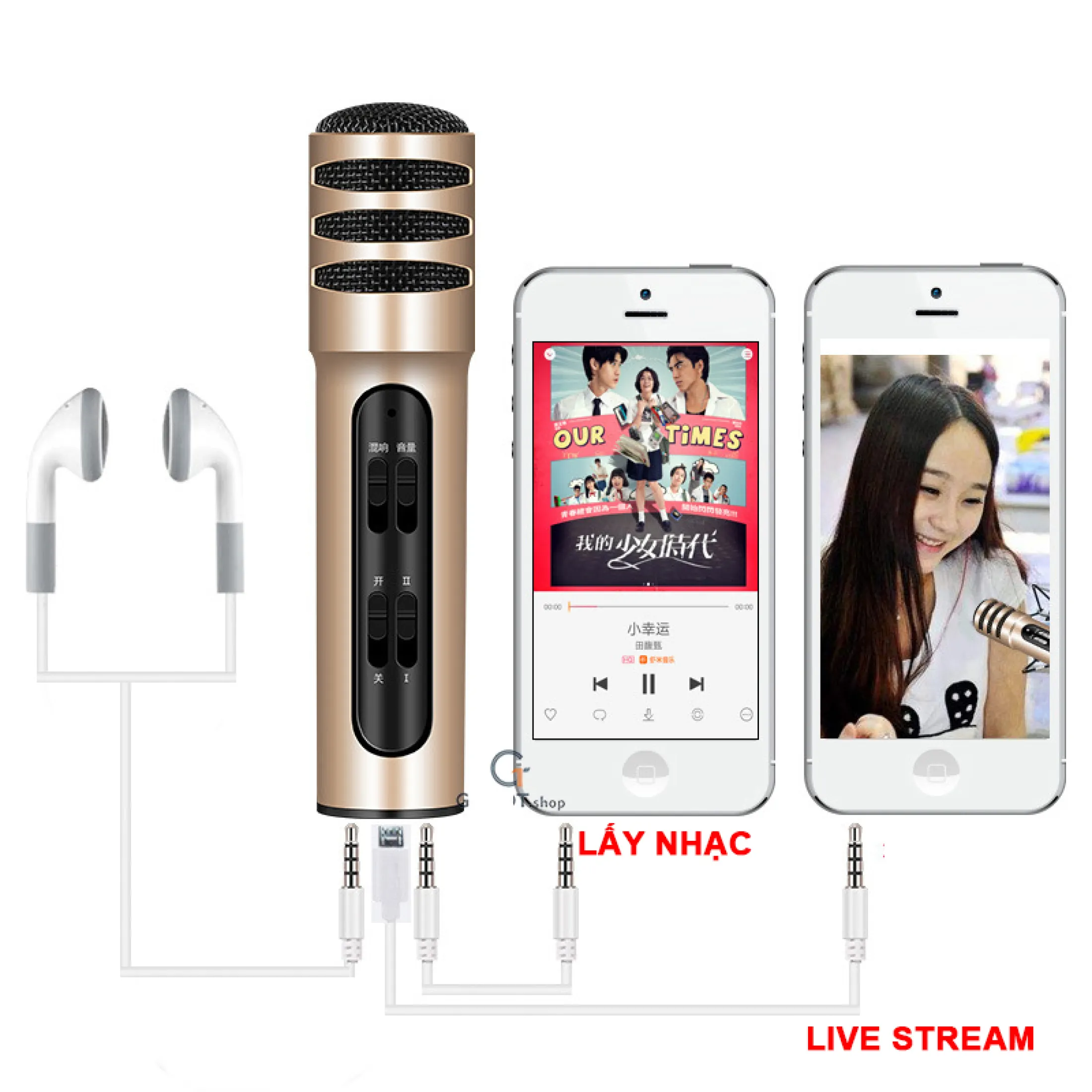 Micro Livestream C7 – Thu Âm Hát Karaoke Livestream 3 in 1 Chất Lượng Đỉnh