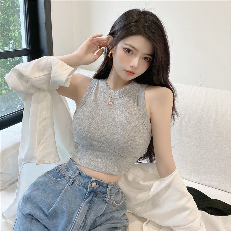 Áo Croptop Nữ Cotton Thể Thao Co Giãn 4 Chiều, Áo Ba Lỗ Mút Mỏng Cố Định DLN68 - B545